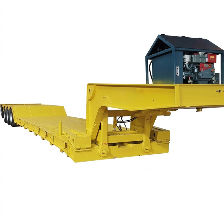 Tri Axle Heavy Duty ไฮดรอลิกคอห่าน Lowboy